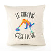 Housse de Coussin Premium Curling - Coton Canvas Fairtrade Beige Idée Cadeau Décoration Canapé
