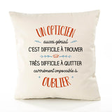 Housse de Coussin Premium Un Opticien Aussi génial - Coton Canvas Fairtrade Beige Idée Cadeau Décoration Canapé