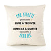 Housse de Coussin Premium Une Athlète Formidable - Coton Canvas Fairtrade Beige Idée Cadeau Décoration Canapé