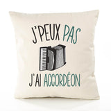 Housse de Coussin Premium accordéon Version Blanc - Coton Canvas Fairtrade Beige Idée Cadeau Décoration Canapé