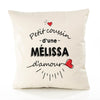 Housse de Coussin Premium Melissa d'amour - Coton Canvas Fairtrade Beige Idée Cadeau Décoration Canapé 40x40