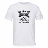 Maillot de Sport Homme Escalade Septuagenaire - T-Shirt Respirant Polyester Manches Courtes - Cadeau Sportif Anniversaire Noël Fête des Pères