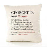Housse de Coussin Premium Georgette Définition - Coton Canvas Fairtrade Beige Idée Cadeau Décoration Canapé