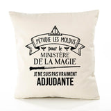 Housse de Coussin Premium adjudante Grand cru - Coton Canvas Fairtrade Beige Idée Cadeau Décoration Canapé