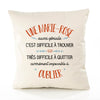 Housse de Coussin Premium Une Marie-Rose Aussi géniale - Coton Canvas Fairtrade Beige Idée Cadeau Décoration Canapé