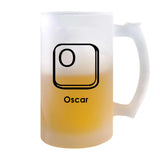 Verre à Bière Oscar Lettre Clavier | Chope de Bière Pinte | Idée Cadeau Prénom Informaticien Geek Gamer Anniversaire Papa Collègue Départ Retraite Noël
