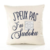 Housse de Coussin Premium Sudoku Version Blanc - Coton Canvas Fairtrade Beige Idée Cadeau Décoration Canapé