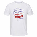 Maillot de Sport Homme Professeur Meilleur Monde - T-Shirt Respirant Polyester Manches Courtes - Cadeau Sportif Anniversaire Noël Fête des Pères