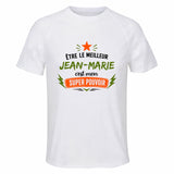 Maillot de Sport Homme Meilleur Jean-Marie Super Pouvoir Cadeau Anniversaire Noël Fête des Pères T-Shirt Respirant Polyester