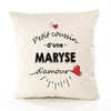Housse de Coussin Premium Maryse d'amour - Coton Canvas Fairtrade Beige Idée Cadeau Décoration Canapé 40x40