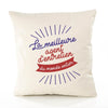 Housse de Coussin Premium Agent d'entretien Meilleure Monde - Coton Canvas Fairtrade Beige Idée Cadeau Décoration Canapé