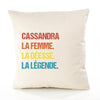Housse de Coussin Premium Cassandra la Déesse la Légende Vintage - Coton Canvas Fairtrade Beige Idée Cadeau Décoration Canapé