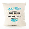 Housse de Coussin Premium Un Tennisman Formidable - Coton Canvas Fairtrade Beige Idée Cadeau Décoration Canapé