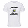 Maillot de Sport Homme Tennis J'peux Pas - T-Shirt Respirant Polyester Manches Courtes - Cadeau Sportif Anniversaire Noël Fête des Pères