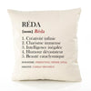 Housse de Coussin Premium Réda Définition - Coton Canvas Fairtrade Beige Idée Cadeau Décoration Canapé