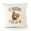 Housse de Coussin Premium Baseball - Coton Canvas Fairtrade Beige Idée Cadeau Décoration Canapé