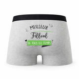 Caleçon Meilleur Filleul de Tous Les Temps - Humour Boxer Gris Idée Cadeau