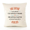 Housse de Coussin Premium Une Daphné Aussi géniale - Coton Canvas Fairtrade Beige Idée Cadeau Décoration Canapé
