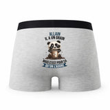 Caleçon Allain Panda Grain - Humour Boxer Gris Idée Cadeau