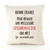 Housse de Coussin Premium Documentaliste ça n'existe Pas - Coton Canvas Fairtrade Beige Idée Cadeau Décoration Canapé