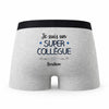 Caleçon Brahim Un Super Collègue - Humour Boxer Gris Idée Cadeau