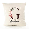 Housse de Coussin Premium Gwendoline Lettre - Coton Canvas Fairtrade Beige Idée Cadeau Décoration Canapé 40x40