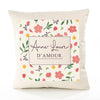 Housse de Coussin Femme Anne-Laure d'amour Motif Floral déco Salon canapé Chambre Cadeau Femme Anniversaire noël Coussin décoratif Motif Floral