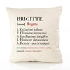 Housse de Coussin Premium Brigitte Définition - Coton Canvas Fairtrade Beige Idée Cadeau Décoration Canapé