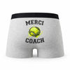 Caleçon Merci Tennis - Humour Boxer Gris Passion Sport Idée Cadeau