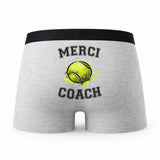 Caleçon Merci Tennis - Humour Boxer Gris Passion Sport Idée Cadeau