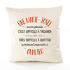 Housse de Coussin Premium Une Marie-Josée Aussi géniale - Coton Canvas Fairtrade Beige Idée Cadeau Décoration Canapé
