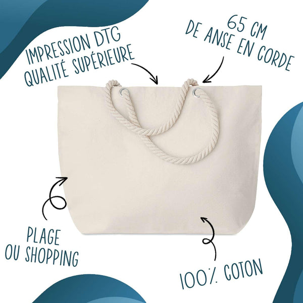 Sac de plage avec anse corde Planetee