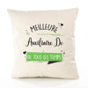 Housse de Coussin Premium Auxiliaire De Puériculture Meilleure Temps Femme - Coton Canvas Fairtrade Beige Idée Cadeau Décoration Canapé