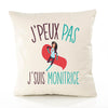 Housse de Coussin Premium monitrice Version Blanc - Coton Canvas Fairtrade Beige Idée Cadeau Décoration Canapé