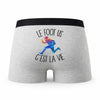 Caleçon Football Americain - Humour Boxer Gris Passion Idée Cadeau