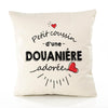 Housse de Coussin Premium Douaniere d'amour - Coton Canvas Fairtrade Beige Idée Cadeau Décoration Canapé 40x40