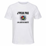 Maillot de Sport Homme Jeux De Societe J'peux Pas - T-Shirt Respirant Polyester Manches Courtes - Cadeau Sportif Anniversaire Noël Fête des Pères