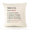 Housse de Coussin Premium Miguel Définition - Coton Canvas Fairtrade Beige Idée Cadeau Décoration Canapé