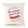 Housse de Coussin Premium pépiniériste Meilleur Monde - Coton Canvas Fairtrade Beige Idée Cadeau Décoration Canapé