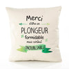 Housse de Coussin Premium Merci Plongeur Inoubliable - Coton Canvas Fairtrade Beige Idée Cadeau Décoration Canapé