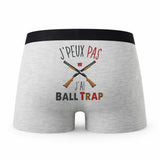 Caleçon Ball Trap - Humour Boxer Gris Idée Cadeau Passion