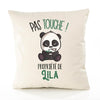 Housse de Coussin Premium Lila Pas Touche Panda - Coton Canvas Fairtrade Beige Idée Cadeau Décoration Canapé 40x40