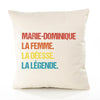 Housse de Coussin Premium Marie-Dominique la Déesse la Légende Vintage - Coton Canvas Fairtrade Beige Idée Cadeau Décoration Canapé