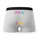 Caleçon Guitariste - Humour Boxer Gris Idée Cadeau Passion