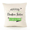 Housse de Coussin Premium Chauffeur Routier Meilleure Temps Femme - Coton Canvas Fairtrade Beige Idée Cadeau Décoration Canapé
