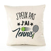 Housse de Coussin Premium Tennis 2 Version Blanc - Coton Canvas Fairtrade Beige Idée Cadeau Décoration Canapé