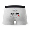 Caleçon Huissiere d'amour - Humour Boxer Gris Idée Cadeau