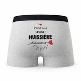 Caleçon Huissiere d'amour - Humour Boxer Gris Idée Cadeau