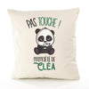 Housse de Coussin Premium Clea Pas Touche Panda - Coton Canvas Fairtrade Beige Idée Cadeau Décoration Canapé 40x40