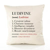 Housse de Coussin Premium Ludivine Définition - Coton Canvas Fairtrade Beige Idée Cadeau Décoration Canapé
